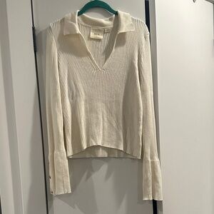 Anthropologie Maeve Collar Sweater with Bell Sleeves